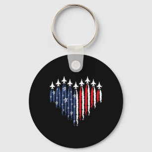 Chaveiro Avião a Jato de Combate Retro Bandeira Americana C