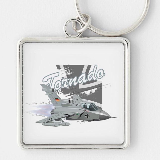 Chaveiro Avião de caça militar de cartum (Frente)