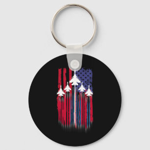 Chaveiro Avião de Jato Bandeira Americana Patriótica 4º O