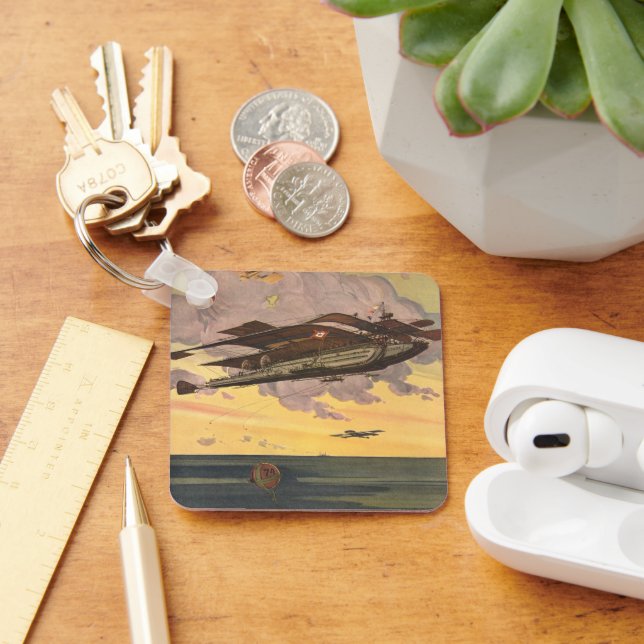 Chaveiro Avião Hidroavião de Ficção Científica Vintage Navi (Mesa)