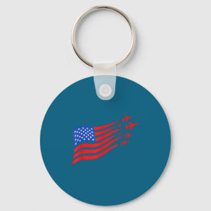 Chaveiro Avião Patriótico Bandeira Americana EUA