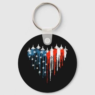 Chaveiro Avião Red White Blue American Flag 4th Of