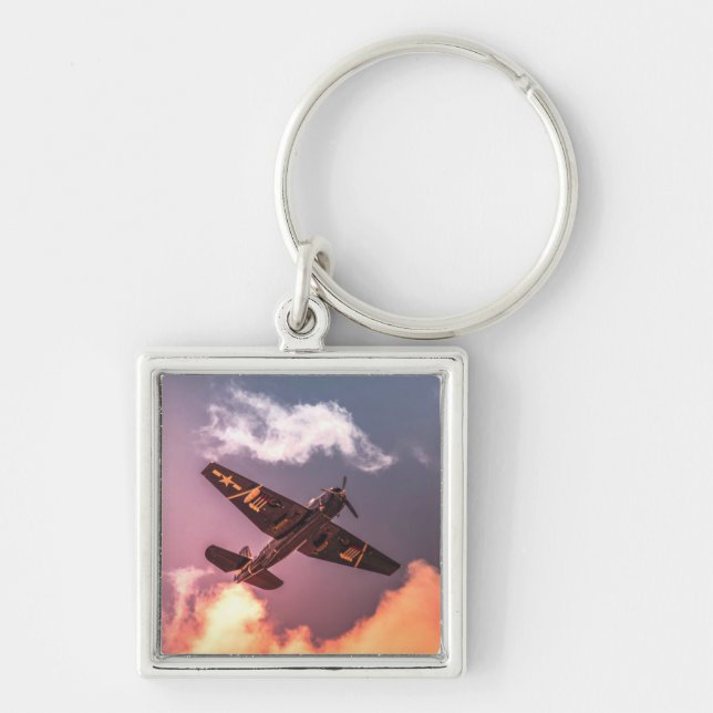 Chaveiro Avião Vintage Belo Céu (Frente)
