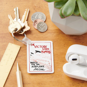 Chaveiro Aviões Vintage Patriótico, Aviões de Empréstimo Vi
