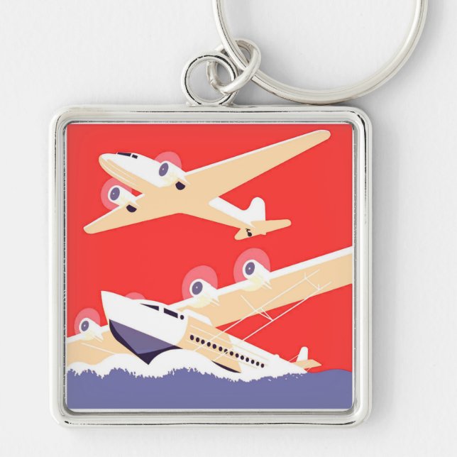 Chaveiro Aviões voando Vintage Propeller (Frente)