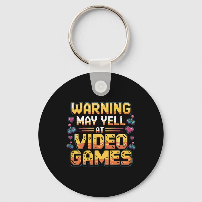 Chaveiro Aviso Pode Gritar Nos Video Games Camiseta Diverti (Frente)