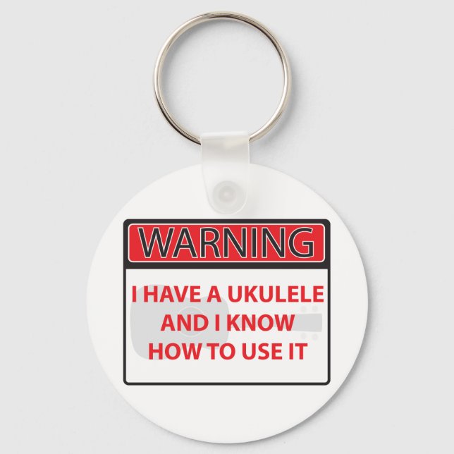 Chaveiro aviso que tenho um ukulele 2000Aviso que tenho um  (Frente)
