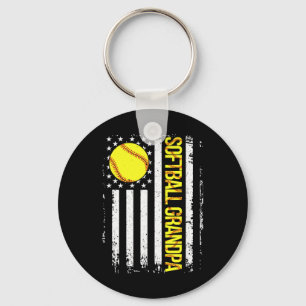 Chaveiro Avô de Softbol Bandeira Americana Vintage Ic Dia d