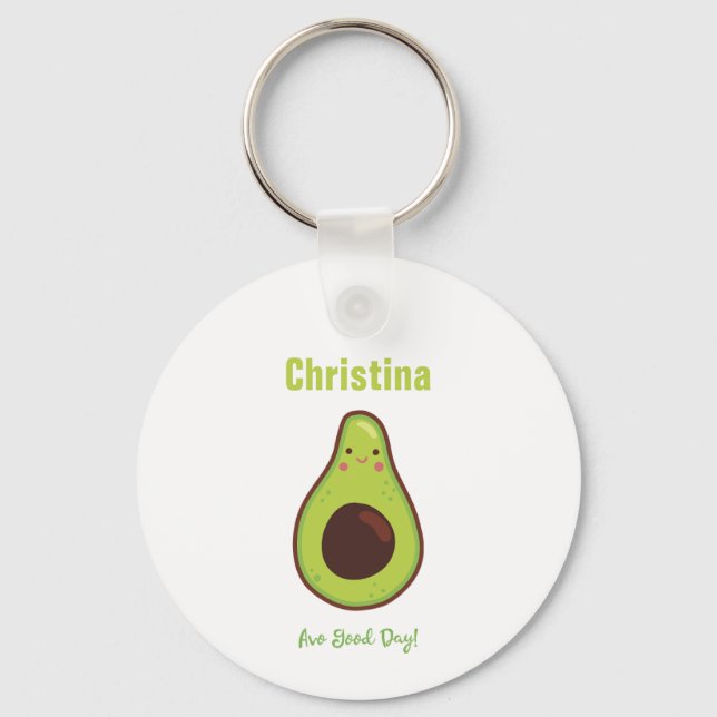 Chaveiro Avo Good Day Personalizado Sorrindo Avocado (Frente)