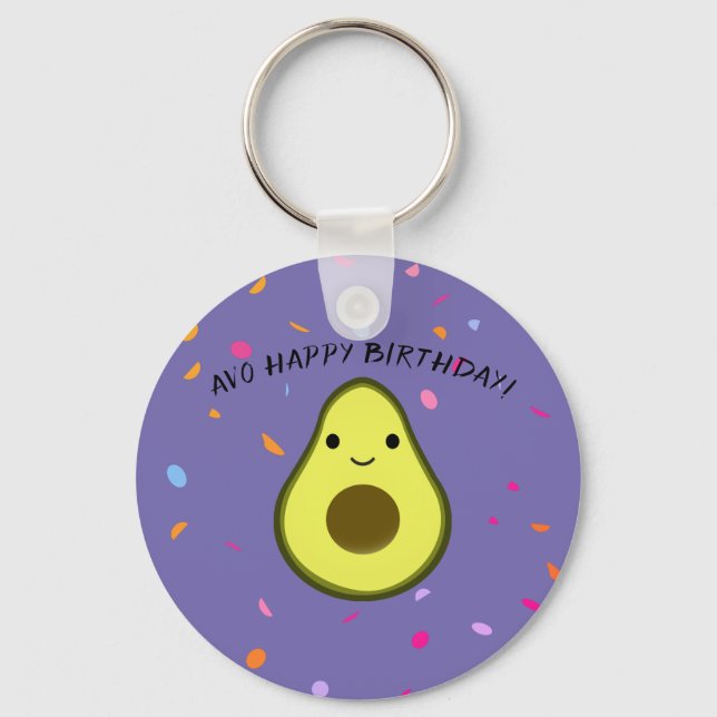 Chaveiro Avo Happy Birthday - Avocado Avocado Avocado Anive (Frente)