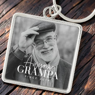 Chaveiro Avô Incrível Desde 20XX Foto Elegante Simples