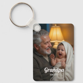 Chaveiro Avô Minimalista EST Foto Personalizada