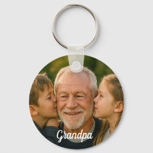Chaveiro Avô minimalista foto personalizada
