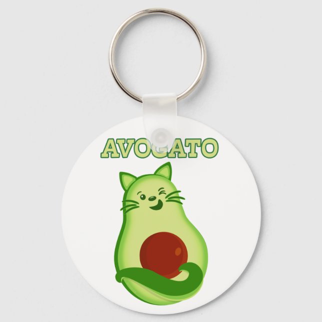 Chaveiro Avocado Keto Kitty Cat Piscando Em Você (Frente)