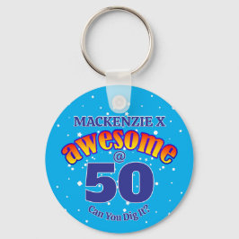 Chaveiro AWESOME 50 AZUL Claro Aniversário