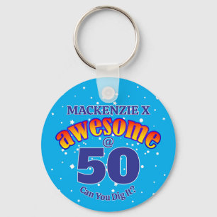 Chaveiro AWESOME 50 AZUL Claro Aniversário