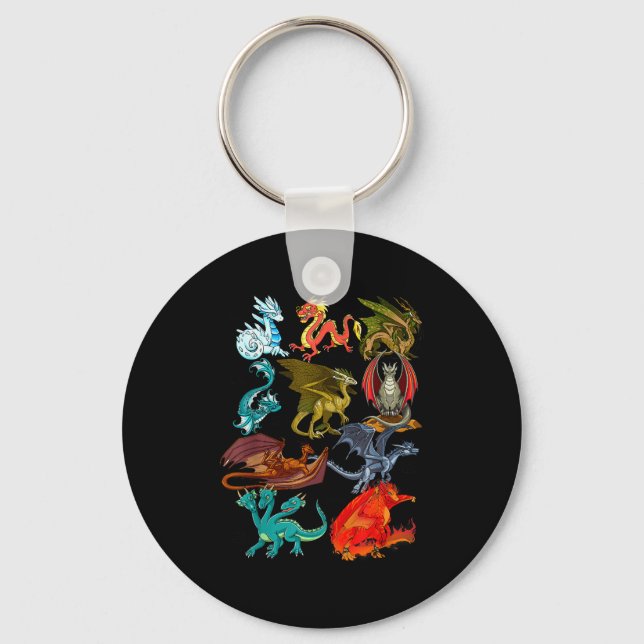 Chaveiro Awesome Dragon Lovers Types Of Dragons  (Frente)