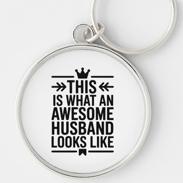 Chaveiro Awesome Husband Minimal Typography (Frente)