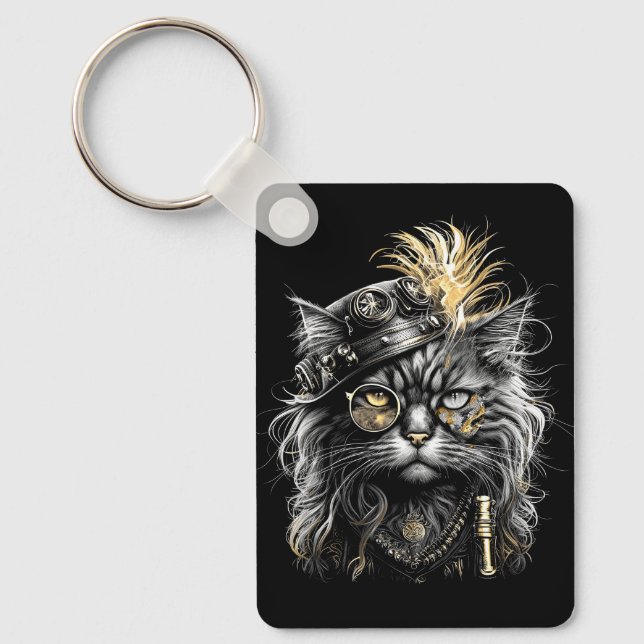 Chaveiro Awesome Steampunk Cat  (Frente)