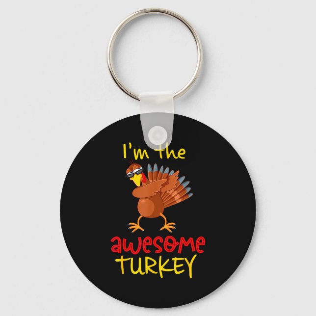 Chaveiro Awesome Turkey Matching Family Group Thanksgiving  (Frente)