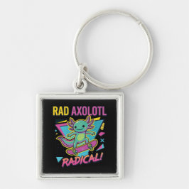 Chaveiro Axolote de skate radical estilo retrô anos 90 neon