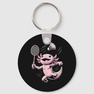 Chaveiro Axolote Jogando Badminton Jogador Peteca Esporte