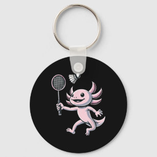 Chaveiro Axolote Jogando Badminton Jogador Peteca Esporte