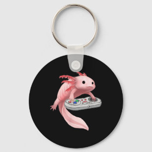 Chaveiro Axolote Peixe Jogando Jogo de Vídeo White-axolotl