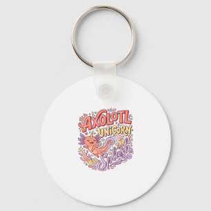 Chaveiro Axolote Unicórnio Splash Caprichoso Branco Bac