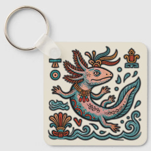 Chaveiro Axolotl Asteca Xolotl pedra erodida tribal boho ar