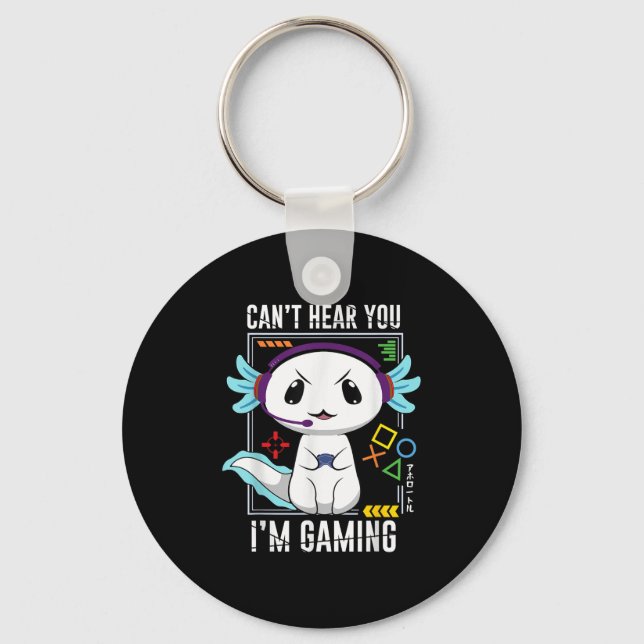 Chaveiro Axolotl Gaming Salamander As Gamer (Frente)