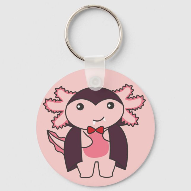 Chaveiro Axolotl Halloween Cute Devil Vampire Costume Keyum (Frente)