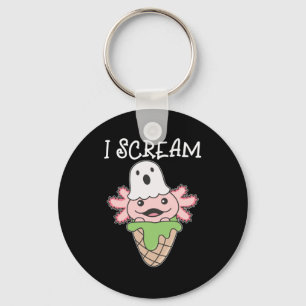 Chaveiro Axolotl Halloween Ghost I Gritar Ice Pun