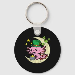 Chaveiro Axolotl Leprechaun Hat Shamrock Cl