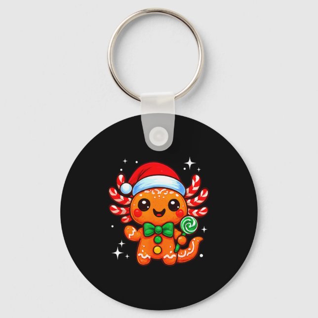 Chaveiro Axolotl Xmas Hat Santa Cute Funny Christmas Pajama (Frente)
