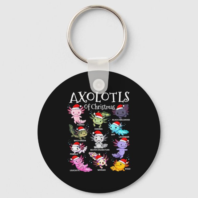 Chaveiro Axolotls Santa Hat Christmas Pajama Cute Animal Ax (Frente)