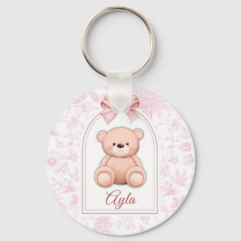 Chaveiro Ayla | Design de Enfermeiro de Urso Rosa Personali
