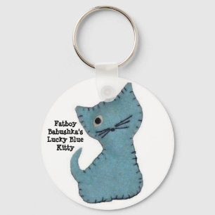 Chaveiro azul afortunado do gatinho de Fatboy