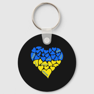 Chaveiro Azul Amarelo Paz Pombo Coração Ucrânia Esperança A
