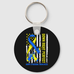 Chaveiro Azul & amarelo para baixo síndrome de down per