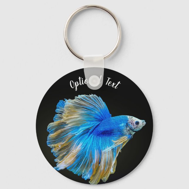 Chaveiro Azul Betta - Peixe de Combate (Frente)