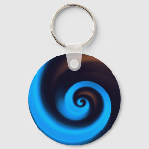 Chaveiro Azul Castanho Espiral Legal Arte Moderna de Abstra