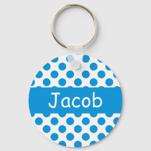 Chaveiro azul conhecido personalizado das bolinhas