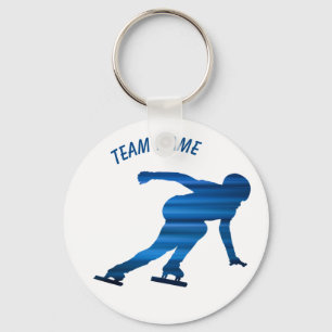 chaveiro azul da equipe de patinação rápida