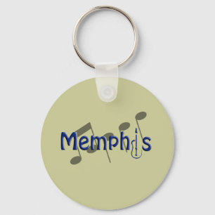 Chaveiro azul de memphis com notas da música