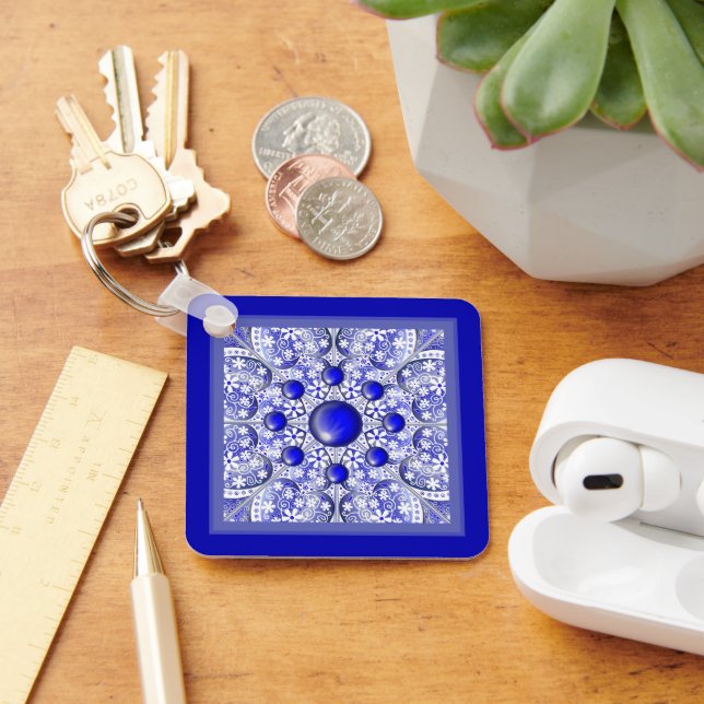 Chaveiro Azul de rendas cerâmicas de Grécia (Mesa)