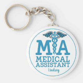 Chaveiro Azul do Assistente Médico Personalizado