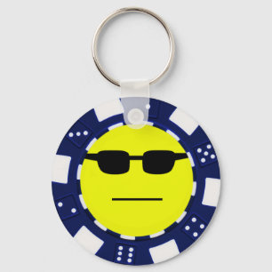 Chaveiro azul do pokerface