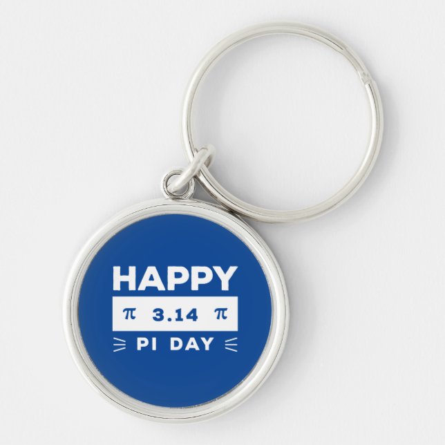Chaveiro Azul E Branco 3.14 Feliz Dia Pi (Frente)