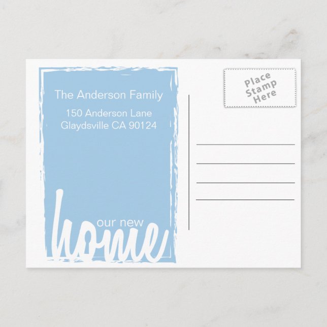 Chaveiro Azul e Branco Anúncio de Nova Casa (Verso)